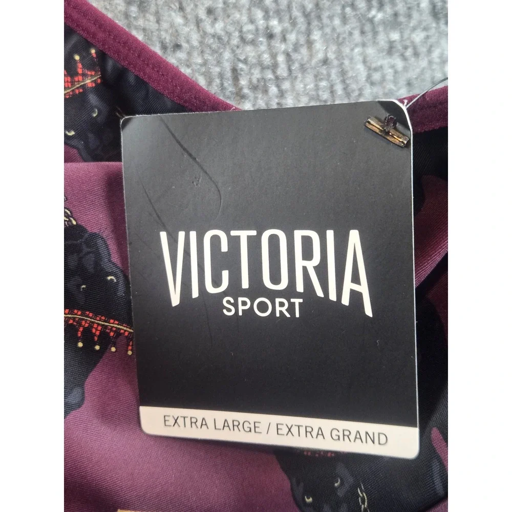 Victoria Sport The Player Racerback Sport Bra XL Maroon Black Panther Crown Logo